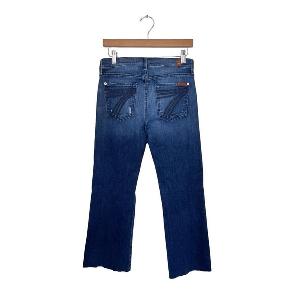 7 For All Mankind | Dojo Women’s Medium Wash Mid Rise Raw Hem Jeans 29 - Picture 2 of 8